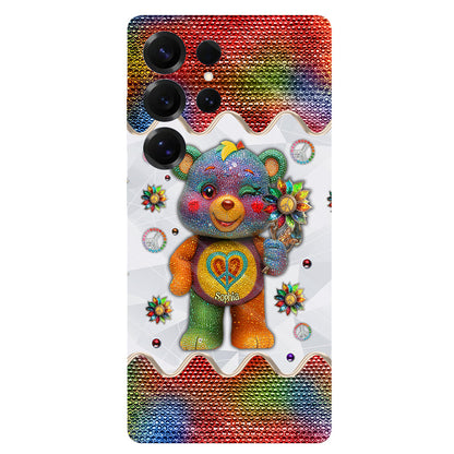 Peace Bear - Personalized Hippie Full Print Phone Case