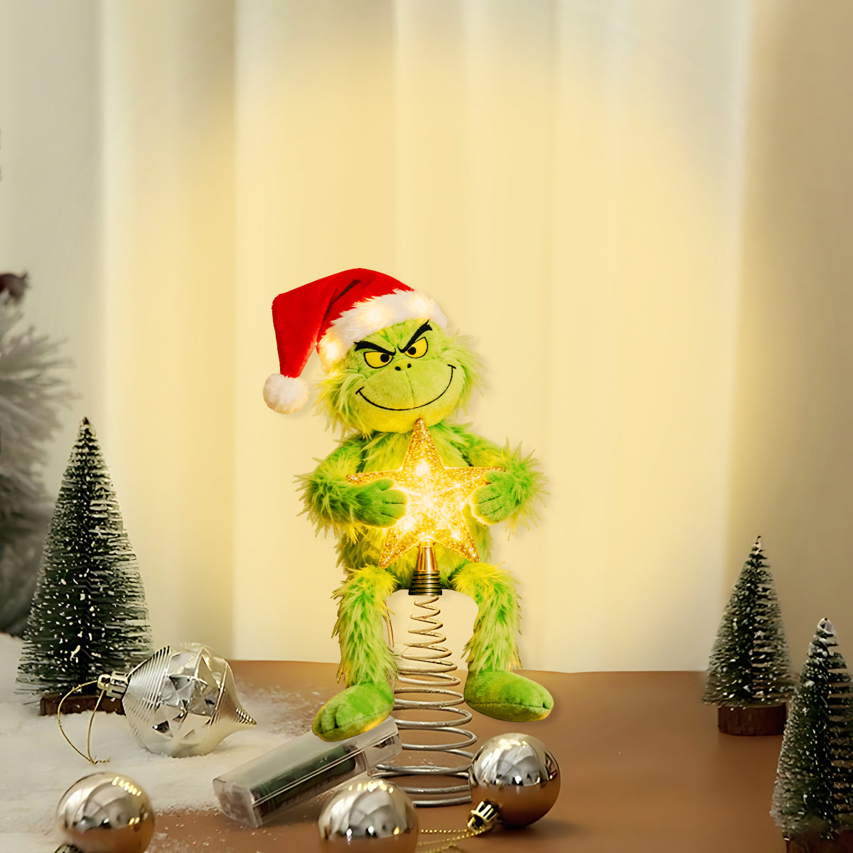 [MUST-HAVE] Merry Grinchmas - Stole Christmas LED Light Tree Topper