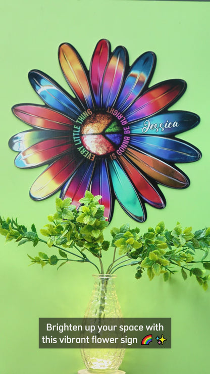 Every Little Thing Is Gonna Be Alright - Personalized Hippie Cut Metal Sign