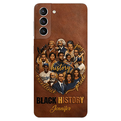 Black Pride - Personalized African American Leather Phone Case