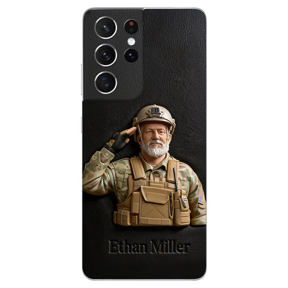 Custom Any Photo - Personalized Veteran Leather Phone Case