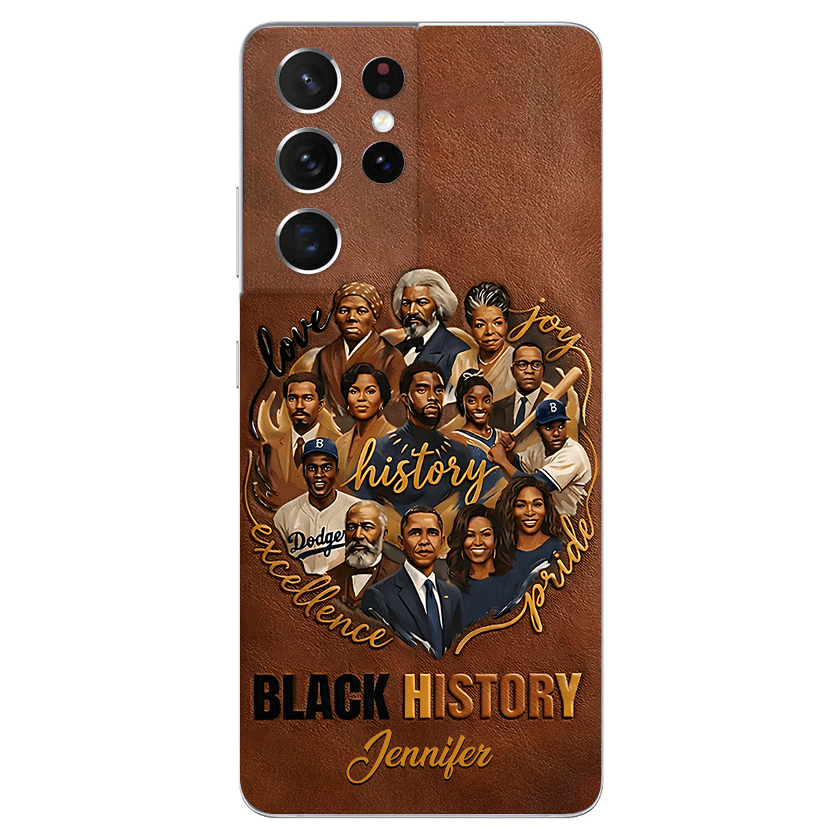 Black Pride - Personalized African American Leather Phone Case