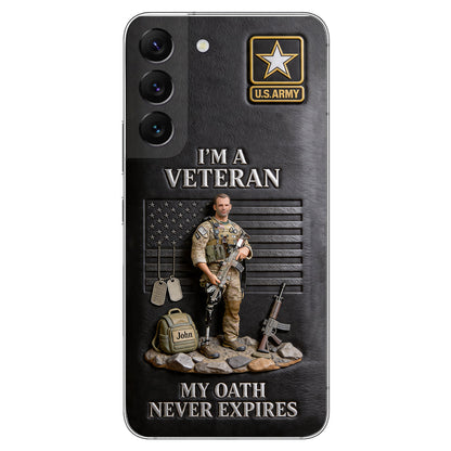 Military Hero - Personalized Veteran 3D Embossed Leather Phone Case