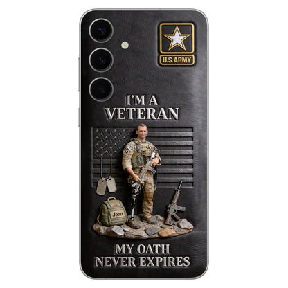 Military Hero - Personalized Veteran 3D Embossed Leather Phone Case