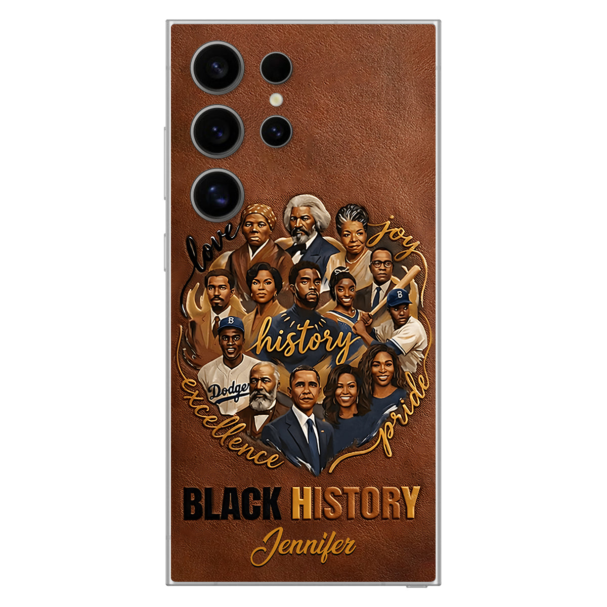 Black Pride - Personalized African American Leather Phone Case