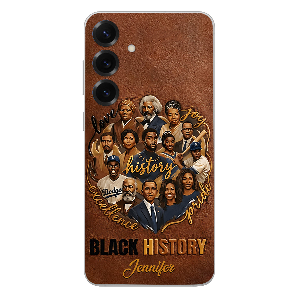 Black Pride - Personalized African American Leather Phone Case