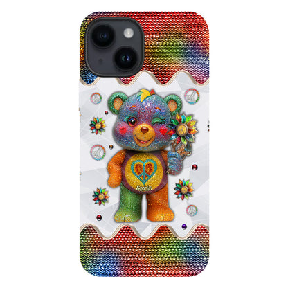 Peace Bear - Personalized Hippie Full Print Phone Case