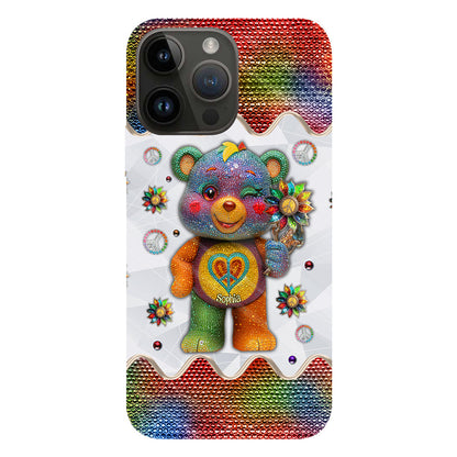 Peace Bear - Personalized Hippie Full Print Phone Case