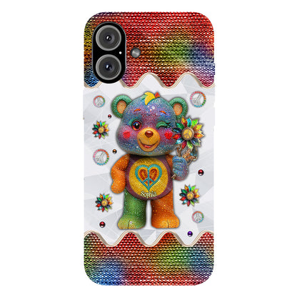 Peace Bear - Personalized Hippie Full Print Phone Case