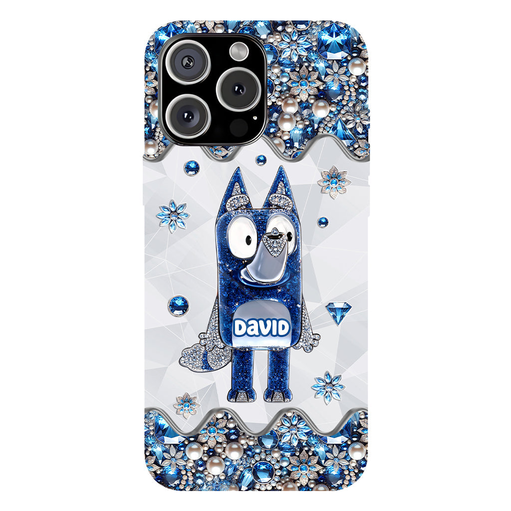 Cute Dog - Personalized Blue Dog Full Print Phone Case