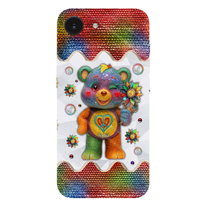 Peace Bear - Personalized Hippie Full Print Phone Case