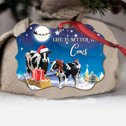 Life Is Better With Cows - Cow Ornament (Printed On Both Sides) 1122