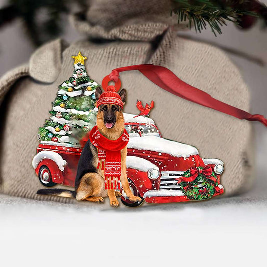 German Shepherd Red Truck German Shepherd - Dog Ornament (Printed On Both Sides) 1022