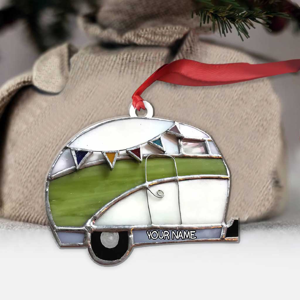 Love Camping - Personalized Christmas Ornament (Printed On Both Sides)