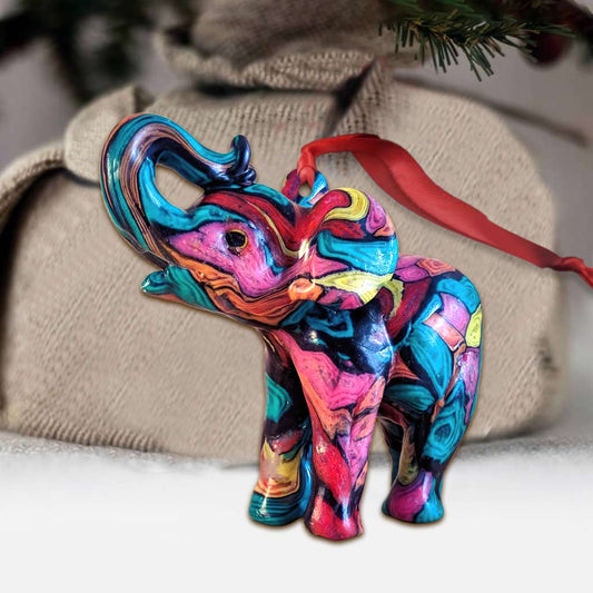 Cute Elephant - Christmas Elephant Ornament (Printed On Both Sides)