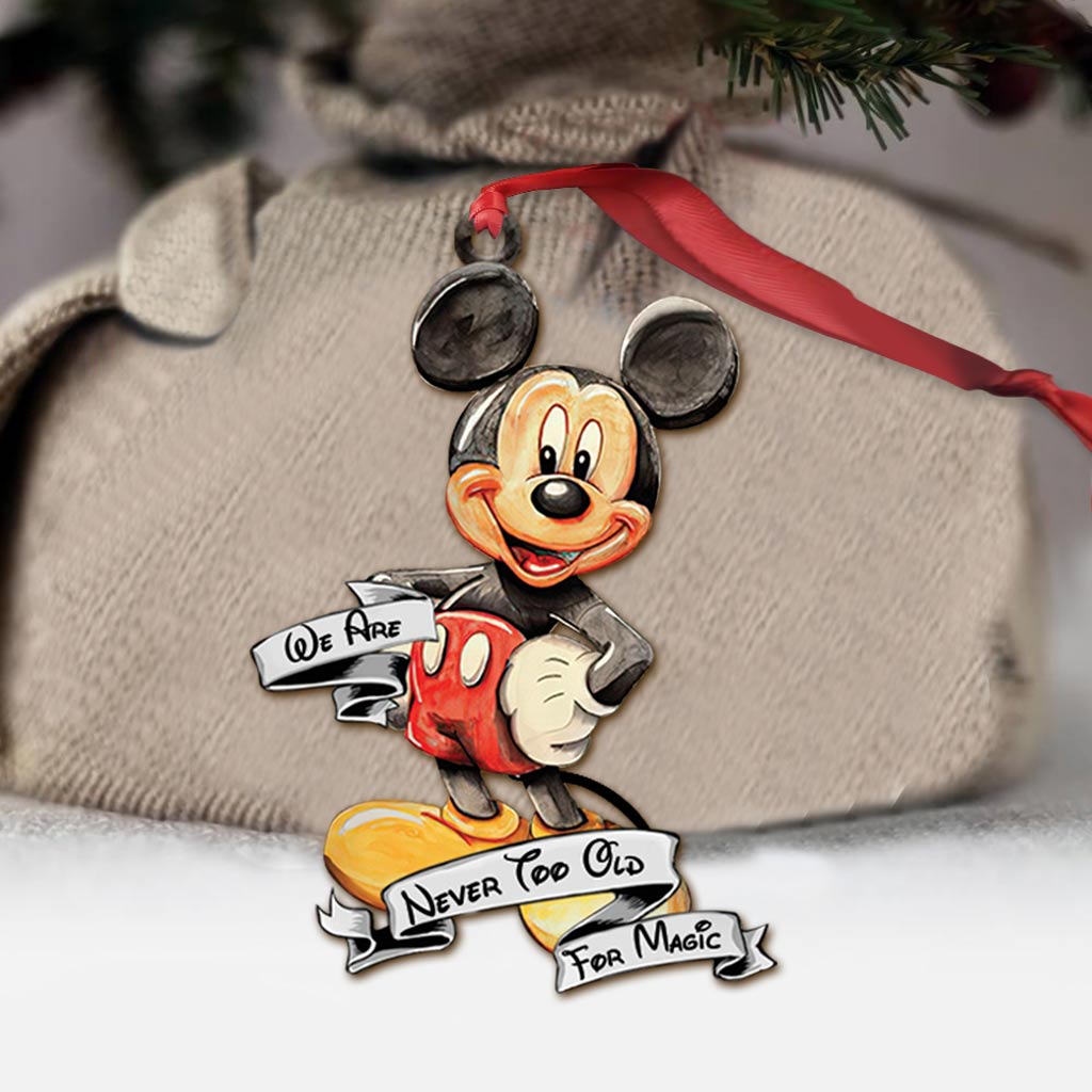 Never Too Old - Christmas Mouse Ornament (Printed On Both Sides)
