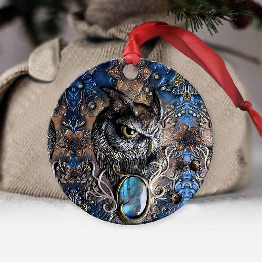 Owl Christmas - Owl Ornament With 3D Pattern Print (Printed On Both Sides)