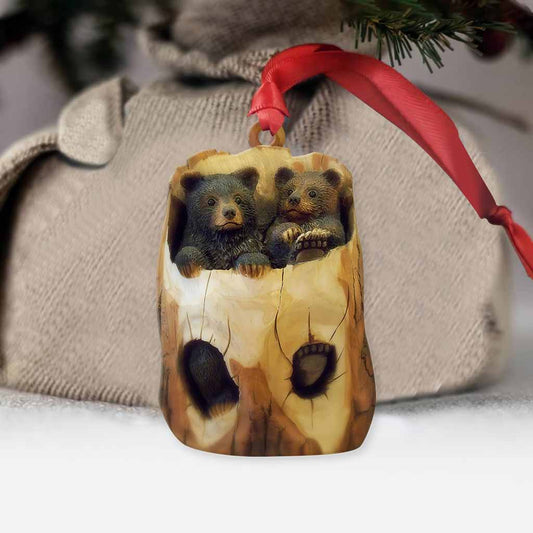 Friendly Bears And Cuddly Cubs - Christmas Bear Ornament (Printed On Both Sides)