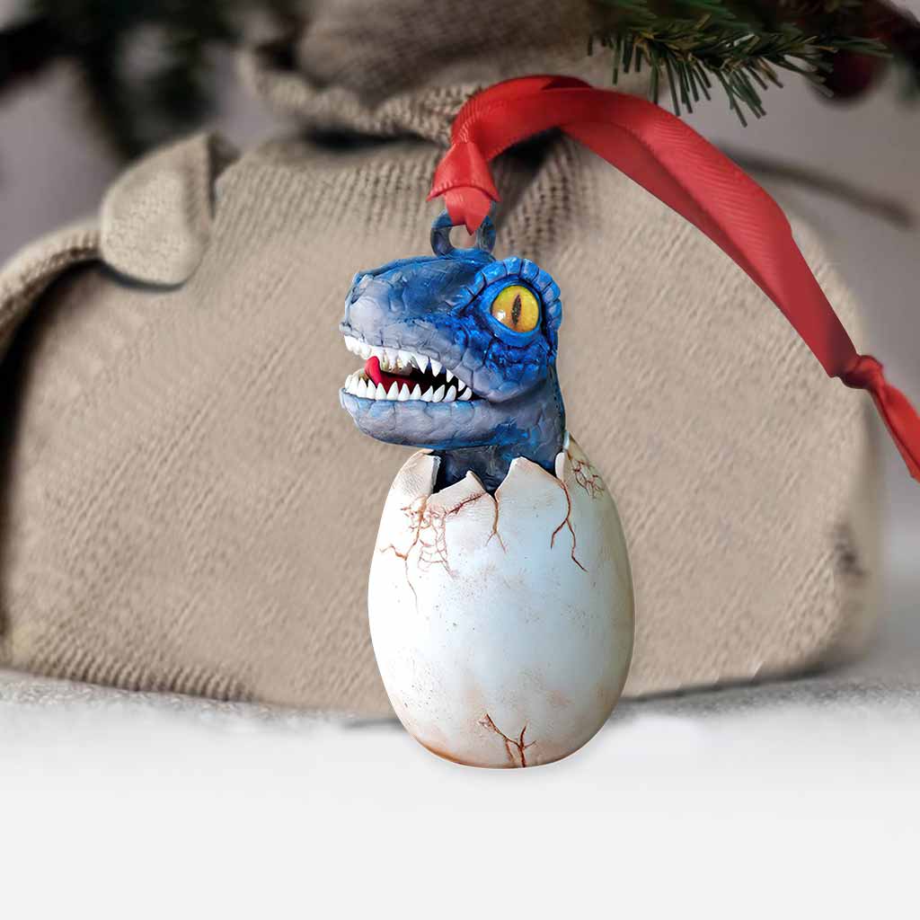 Hatching Dinosaur Egg - Christmas Ornament (Printed On Both Sides)