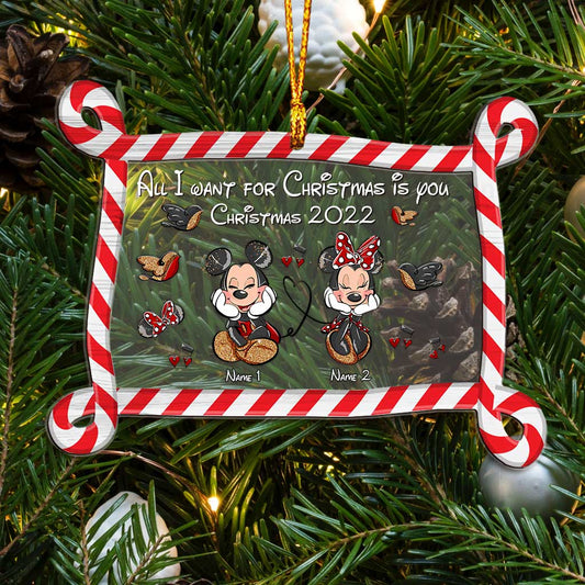 All I Want For Christmas Is You - Personalized Christmas Mouse Layers Mix Ornament