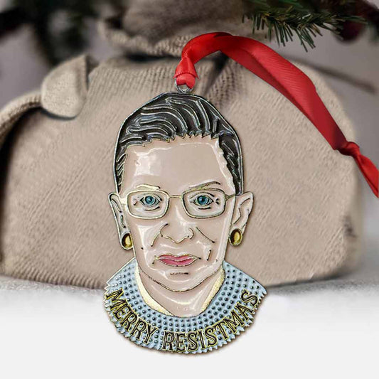 Merry Resistmas - Christmas Ruth Bader Ornament (Printed On Both Sides)