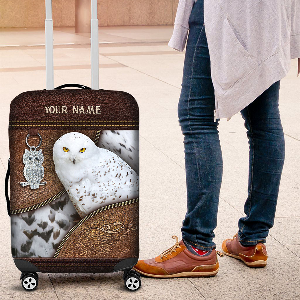 Snowy Owl - Personalized Owl Luggage Cover