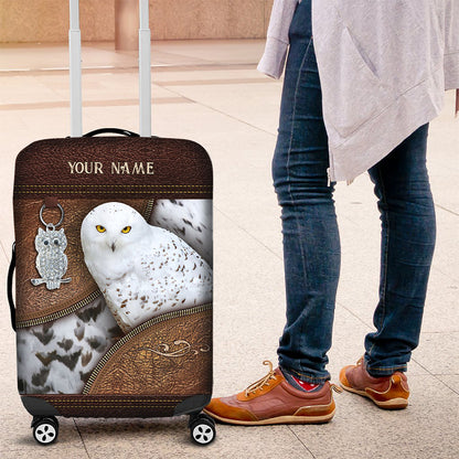 Snowy Owl - Personalized Owl Luggage Cover