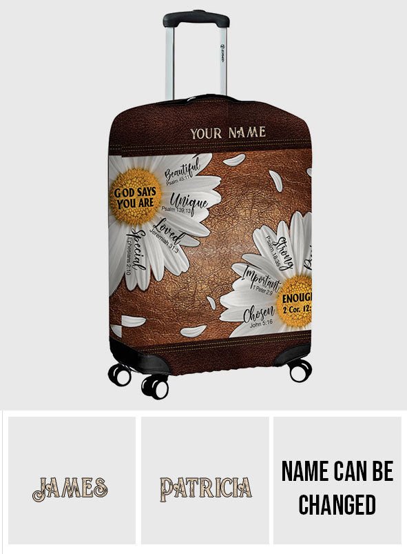 God Says You Are - Personalized Christian Luggage Cover