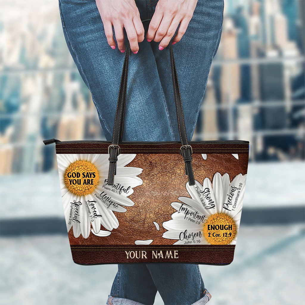 God Says You Are - Personalized Christian Leather Bag