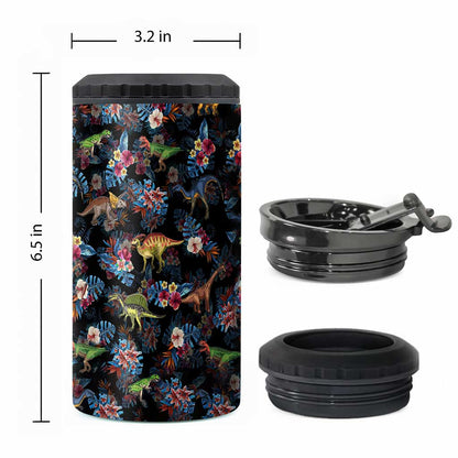Tropical Dinosaurs Pattern - Dinosaur Can Cooler