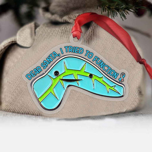 Dear Santa I Tried To Function - Christmas Diabetes Awareness Transparent Ornament