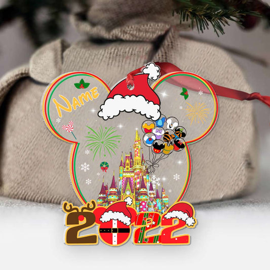 Merry Christmas - Personalized Christmas Mouse Transparent Ornament