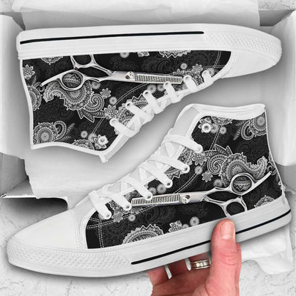 Mandala Pattern - Hairdresser High Top Shoes