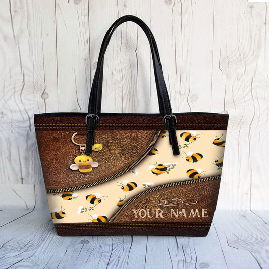 Bee Happy - Personalized Bee Leather Bag