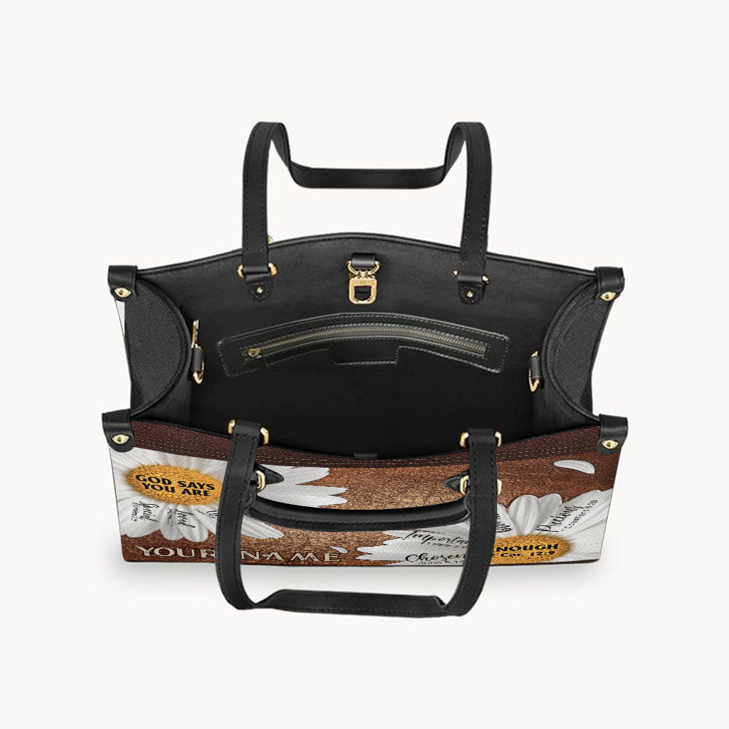 God Says You Are - Personalized Christian Leather Handbag