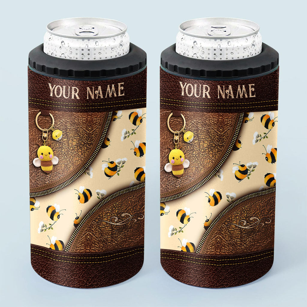 Bee Happy - Personalized Bee Can Cooler