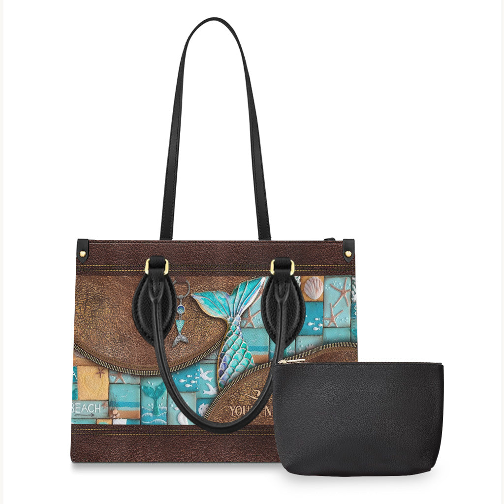 Love Mermaid - Personalized Mermaid Leather Handbag