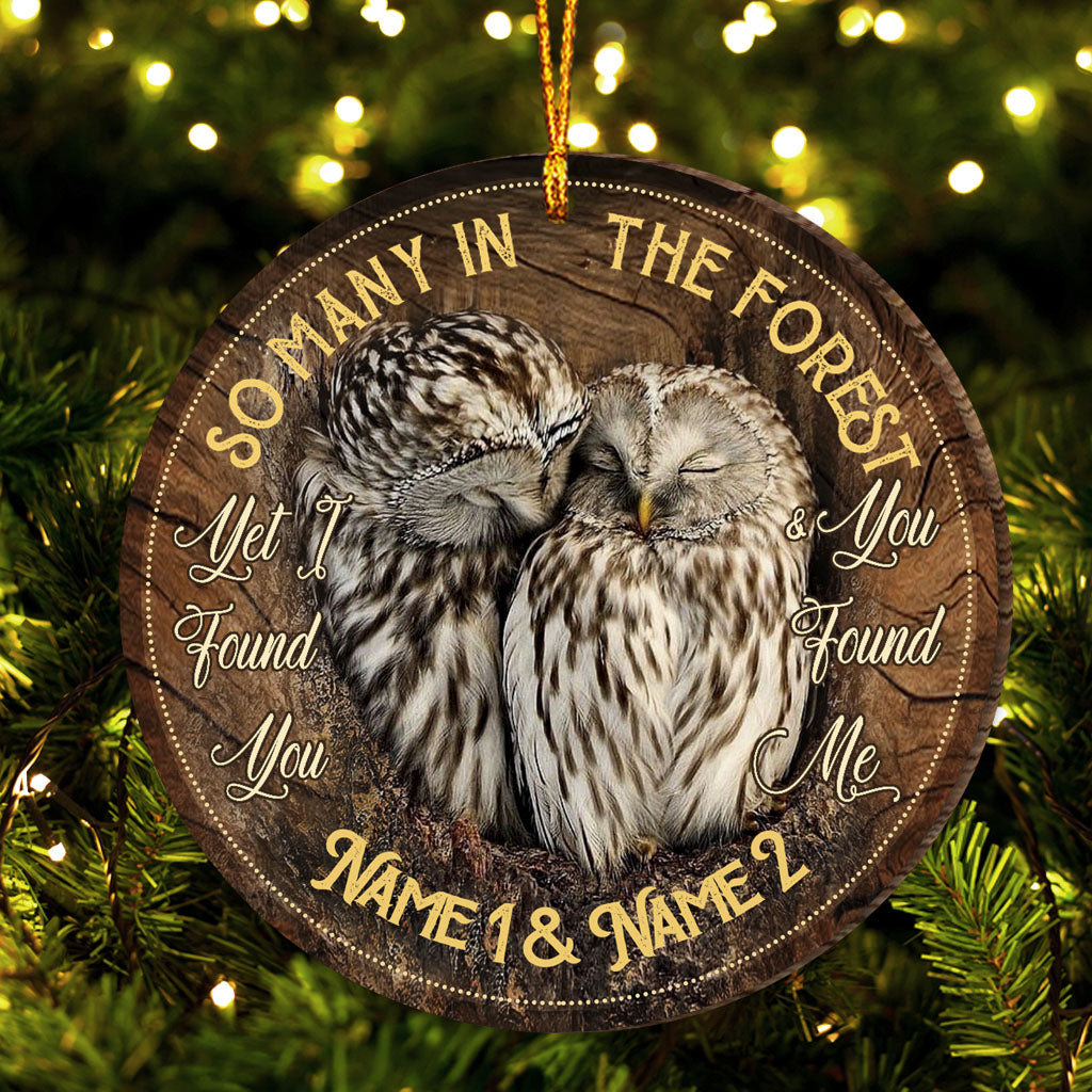 I Found You And You Found Me - Personalized Owl Ornament