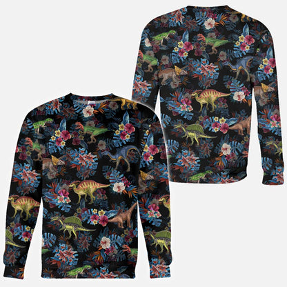 Tropical Dinosaurs Pattern - Dinosaur All Over Shirt