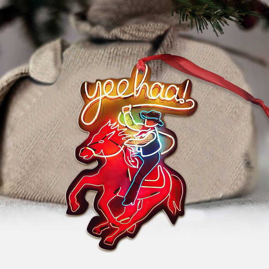 Yeehaa - Christmas Country Girl Transparent Ornament