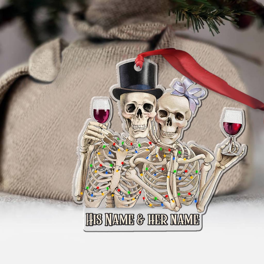 Merry Christmas - Personalized Christmas Skull Transparent Ornament