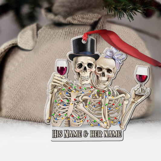 Merry Christmas - Personalized Christmas Skull Transparent Ornament