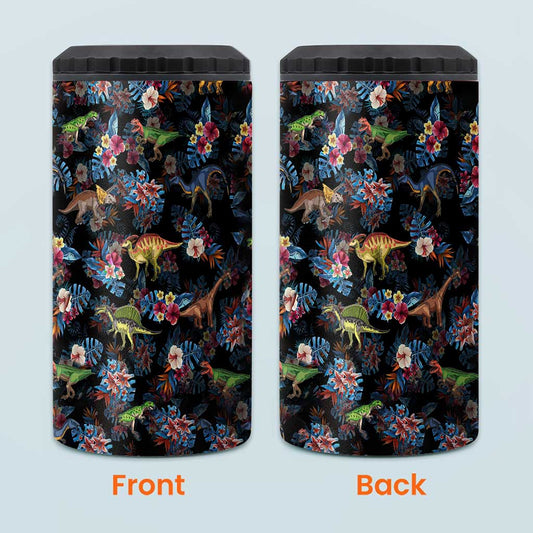 Tropical Dinosaurs Pattern - Dinosaur Can Cooler