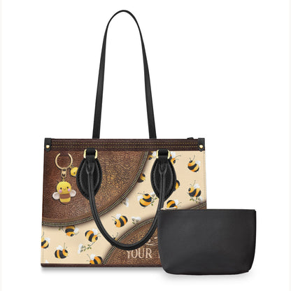 Bee Happy - Personalized Bee Leather Handbag