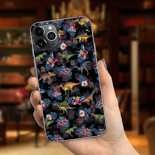 Tropical Dinosaurs Pattern - Dinosaur Phone Case