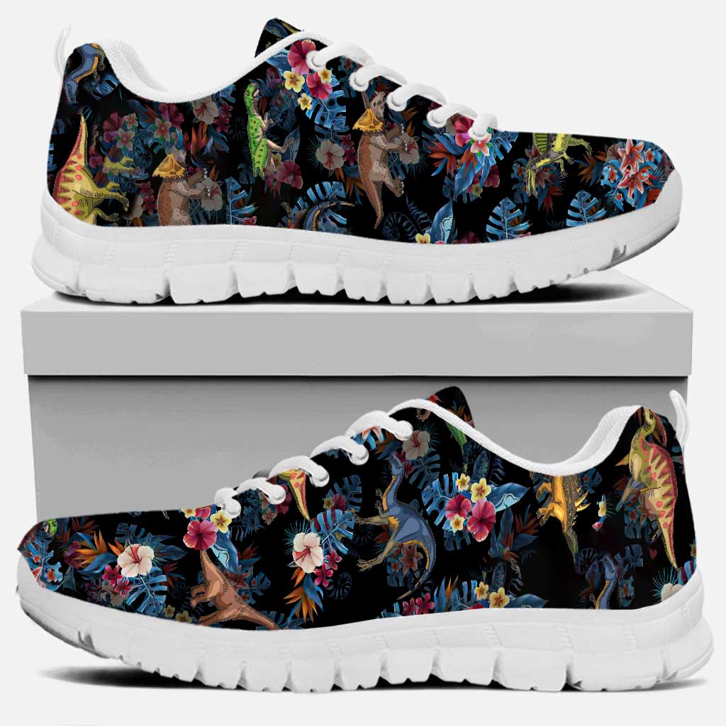 Tropical Dinosaurs Pattern - Dinosaur Sneakers