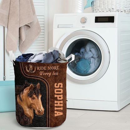 Ride More Worry Less - Personalized Horse Storage Basket