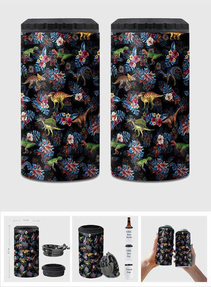 Tropical Dinosaurs Pattern - Dinosaur Can Cooler