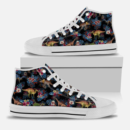 Tropical Dinosaurs Pattern - Dinosaur High Top Shoes