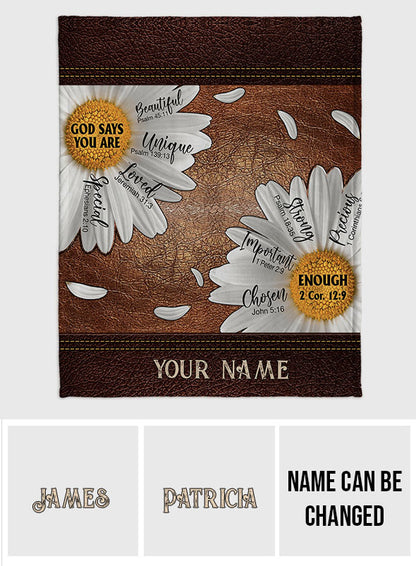 God Says You Are - Personalized Christian Blanket